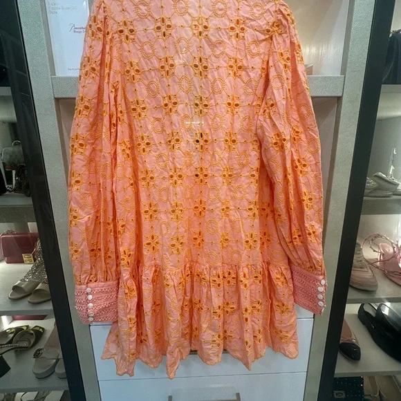 IC COLLECTION Peach and Yellow Embroidered Top - Picture 8 of 8